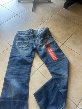 Men's Dark Blue Straight Leg Jeans - Brand: